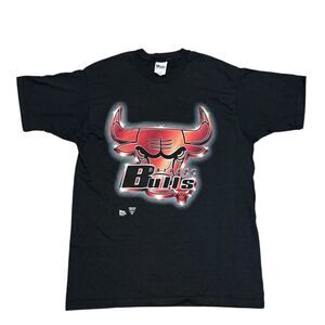 Vintage Pro Player Chicago Bulls T-Shirt Black With Big Bull Logo Men’s Sz L